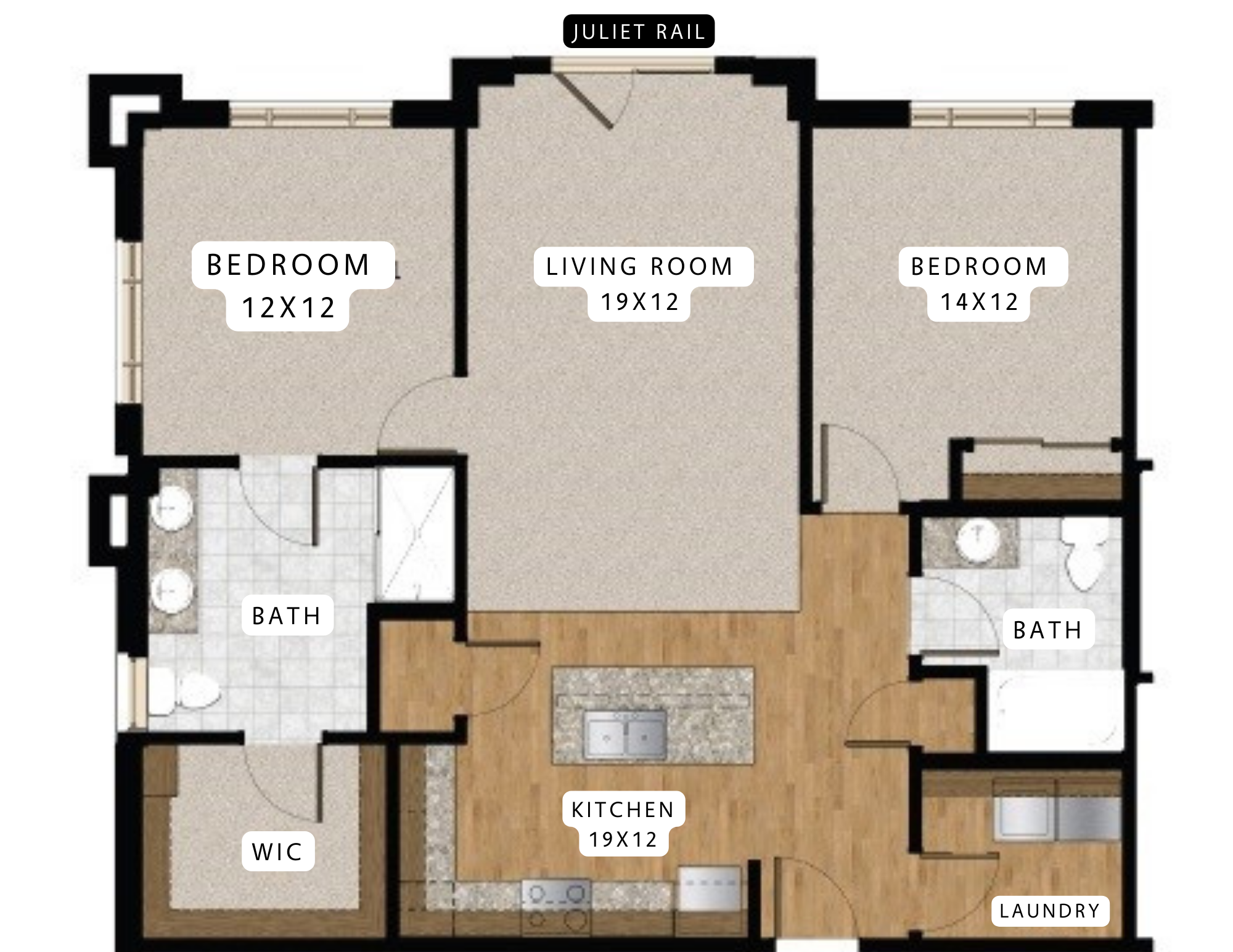 B1 3D Floor plan rendering