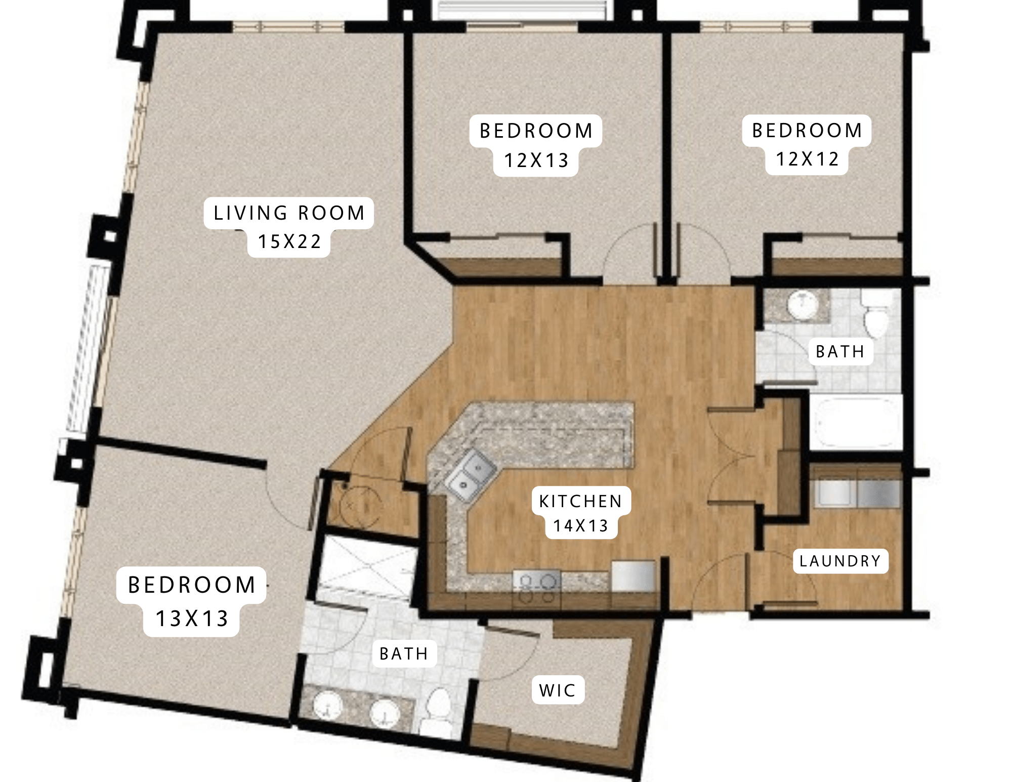 C1 3D Floor plan rendering